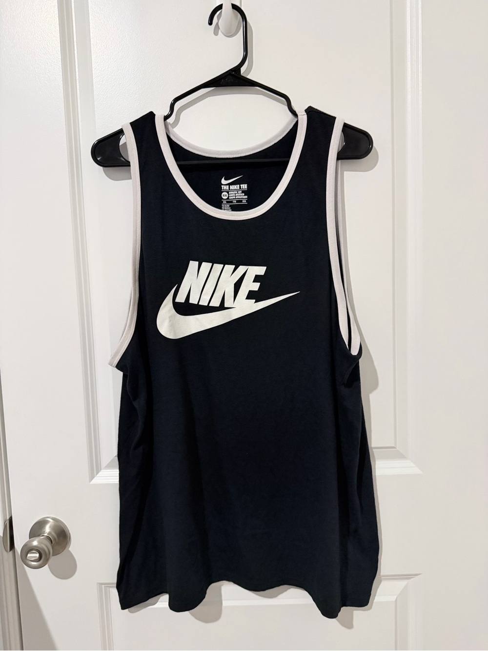 Nike Youth Black Tank with White Logo and Trim